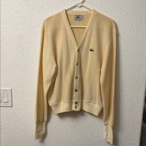 Vintage 70’s Lacoste Izod Cardigan Sweater Size Large M